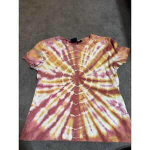 Vtg Y2k ‎ Women's Route 66 Top Size XL Pink Tye Dye Tee Top